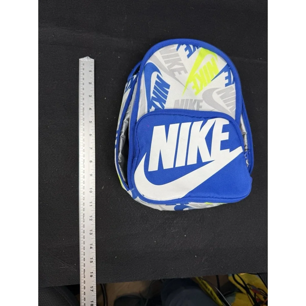 Nike Kids Insulated Lunch Bag Blue White Volt Swoosh Mini Cooler Bag EUC